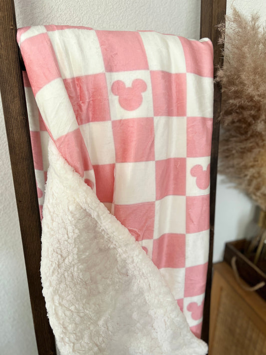 Pink checker blanket